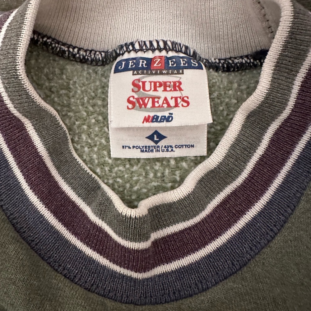 Vintage green Jerzees Super Sweats crewneck - Picture 2 of 4